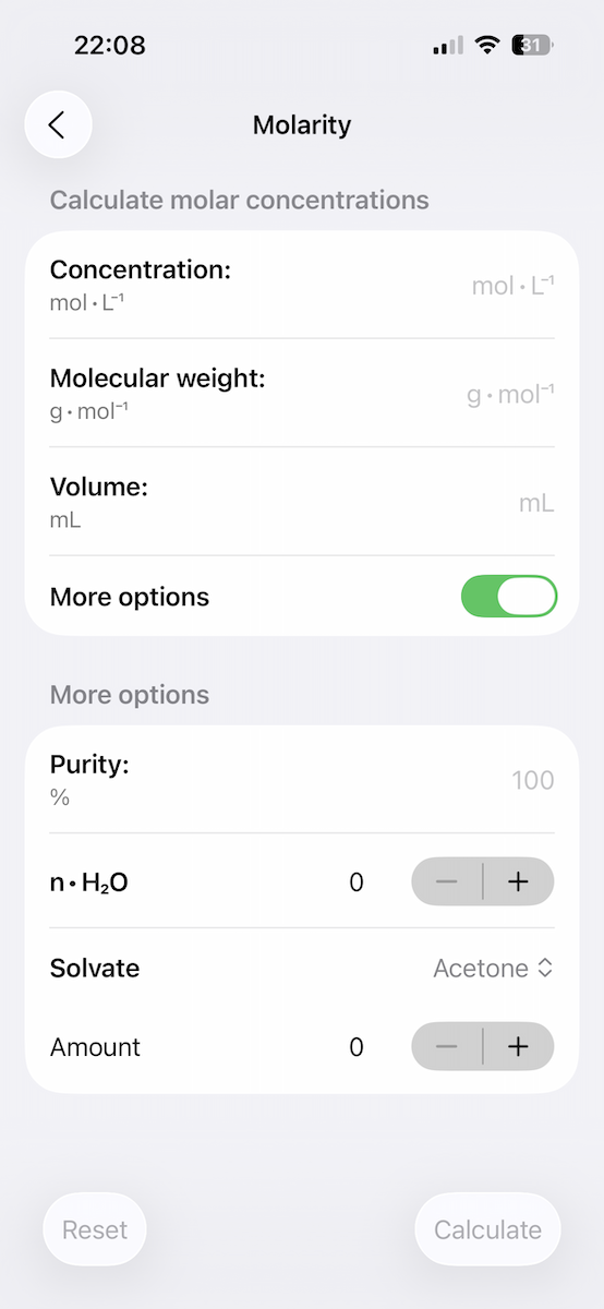 Molarity Calculator